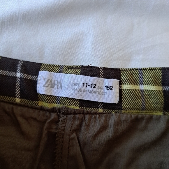 Zara girls size 11-12 plaid skirt with modesty shorts - Picture 2 of 6